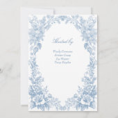 Elegant Frans toile chinoiserie blauw baby shower Kaart (Achterkant)