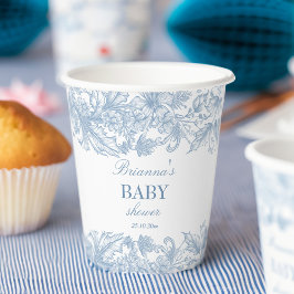 Elegant Frans toile chinoiserie blauw baby shower Papieren Bekers