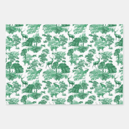 Elegant  Frans Toile Deer Fox in Bossen Wra Inpakpapier Vel