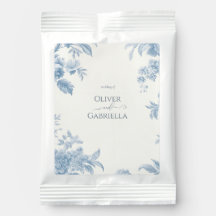 Elegant Frans toilet Blauwe Bloemen bruiloft