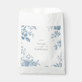 Elegant Frans toilet Blauwe Bloemen bruiloft Bedankzakje (Voorkant)