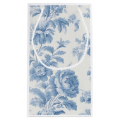 Elegant Frans toilet Blauwe Bloemen bruiloft Klein Cadeauzakje (Achterkant)