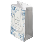 Elegant Frans toilet Blauwe Bloemen bruiloft Klein Cadeauzakje (Voorkant Gekanteld)