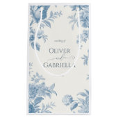 Elegant Frans toilet Blauwe Bloemen bruiloft Klein Cadeauzakje (Voorkant)