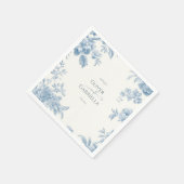 Elegant Frans toilet Blauwe Bloemen bruiloft Servet (Hoek)