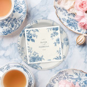 Elegant Frans toilet Blauwe Bloemen bruiloft Servet