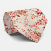 Elegant Frans toilet roze bloemmotief Stropdas (Opgerold)