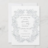 Elegant Frans Tropisch Bloemen Baby shower Kaart (Voorkant)