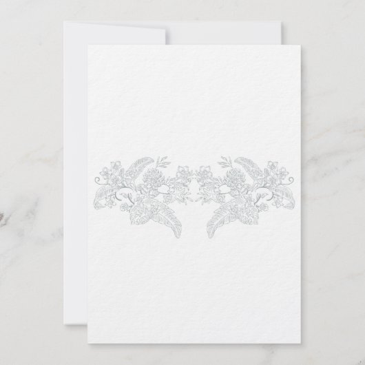 Elegant Frans Tropisch Bloemen Baby shower Kaart (Achterkant)