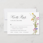 Elegant  Frans Tuin Bloemen Groen Bruiloft RSVP Kaartje (Voorkant)