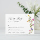 Elegant Frans Tuin Bloemen Groen Bruiloft RSVP Kaartje (Staand voorkant)