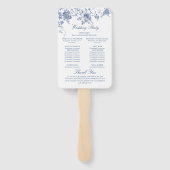 Elegant Frans Tuin Toile Huwelijksprogramma Handwaaier (Achterkant)