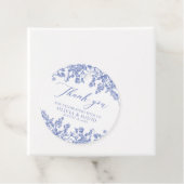 Elegant Frans Victoriaans Blauw Bloemen Bruiloft Bedankjes Labels (In situ)