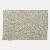 Elegant Frans Vintage Beige Floral Pattern Theedoek (Horizontaal)