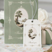 Elegant Frans vintage kasteel trouwcadeau label Cadeaulabel