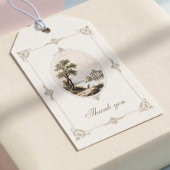 Elegant Frans vintage kasteel trouwcadeau label Cadeaulabel