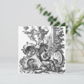 Elegant Frans Zwart-wit Toile Kaart (Staand voorkant)