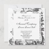 Elegant Frans Zwart-wit Toile Kaart (Achterkant)