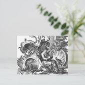 Elegant  Frans Zwart-wittewit Briefkaart (Staand voorkant)