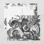 Elegant  Frans Zwart-wittewit Briefkaart (Voorkant / Achterkant)