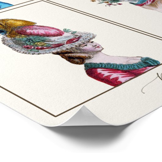 Elegant Franse Mode Tekening, vier stijlen Poster (Hoek)