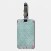 Elegant  Franse poodole meisjes silhouette Bagagelabel (Achterkant verticaal)