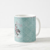 Elegant  Franse poodole meisjes silhouette Koffiemok (Voorkant rechts)