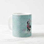 Elegant  Franse poodole meisjes silhouette Koffiemok (Voorkant links)