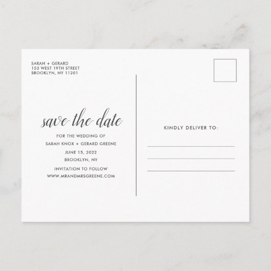 Elegant Free Drinken Wedding Photo Save the Date Aankondigingskaart (Achterkant)