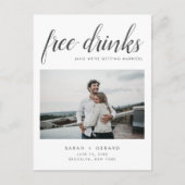 Elegant Free Drinken Wedding Photo Save the Date Aankondigingskaart (Voorkant)