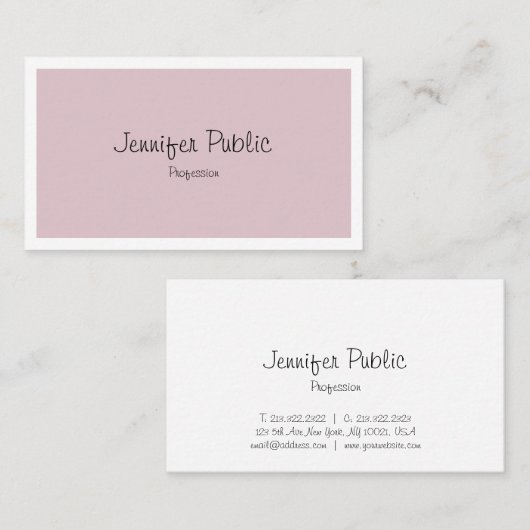 Elegant Freehand Script Clean Design Plain Trendy Visitekaartje (Voorkant / Achterkant)