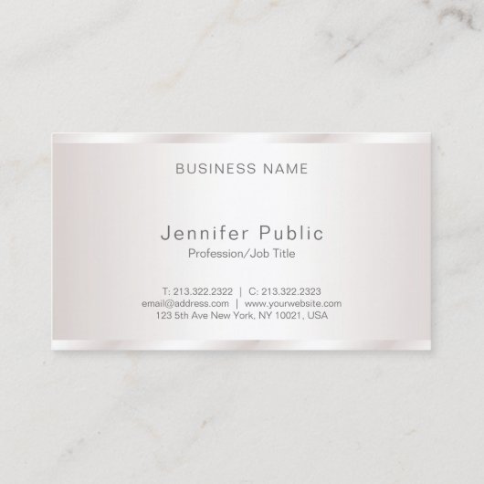 Elegant Freehand Script Modern Glam Plain Luxury Visitekaartje (Achterkant)