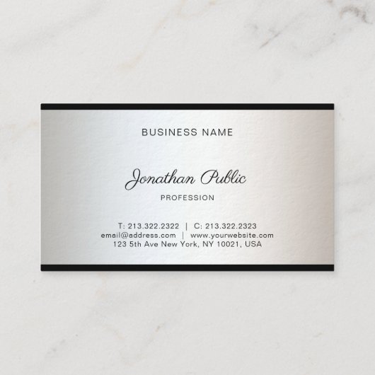 Elegant Freehand Script Modern Stijlvolle Luxe Visitekaartje (Achterkant)