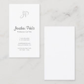 Elegant Freehand Script Monogram Modern Clean Top Visitekaartje (Voorkant / Achterkant)