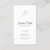 Elegant Freehand Script Monogram Modern Clean Top Visitekaartje (Voorkant)