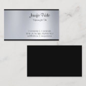Elegant Freehand Script Silver-look ziet er uit ui Visitekaartje (Voorkant / Achterkant)
