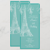 Elegant French Birthday Celebration Party Kaart (Voorkant / Achterkant)