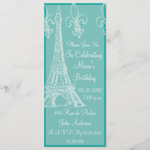 Elegant French Birthday Celebration Party Kaart