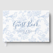 Elegant French Blue Chinoiserie Vintage Wedding Gastenboek (Voorkant)
