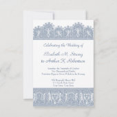 Elegant French Blue Medieval Banquet Feast RSVP Kaartje (Achterkant)