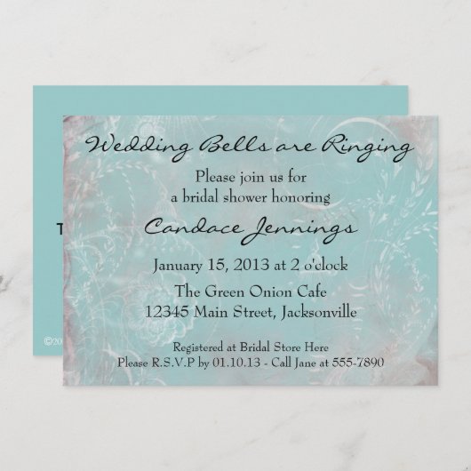 Elegant French Blue Toile Custom Invitation Kaart (Voorkant / Achterkant)