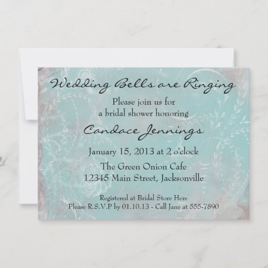 Elegant French Blue Toile Custom Invitation Kaart (Voorkant)
