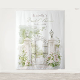 Elegant French Chateau Pastel Bridal Garden  Wandkleed
