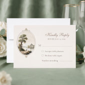 Elegant French Chateau Wedding Response Card RSVP Kaartje