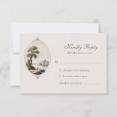 Elegant French Chateau Wedding Response Card RSVP Kaartje (Voorkant)