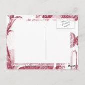 Elegant French Country Antiek Red Toile de Jouy Briefkaart (Achterkant)