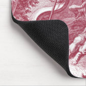 Elegant French Country Antiek Red Toile de Jouy Muismat (Hoek)