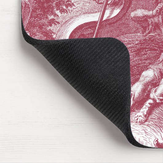 Elegant French Country Antiek Red Toile de Jouy Muismat (Hoek)