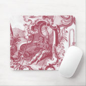 Elegant French Country Antiek Red Toile de Jouy Muismat (Met muis)