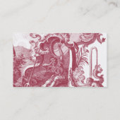 Elegant French Country Antiek Red Toile de Jouy Visitekaartje (Achterkant)